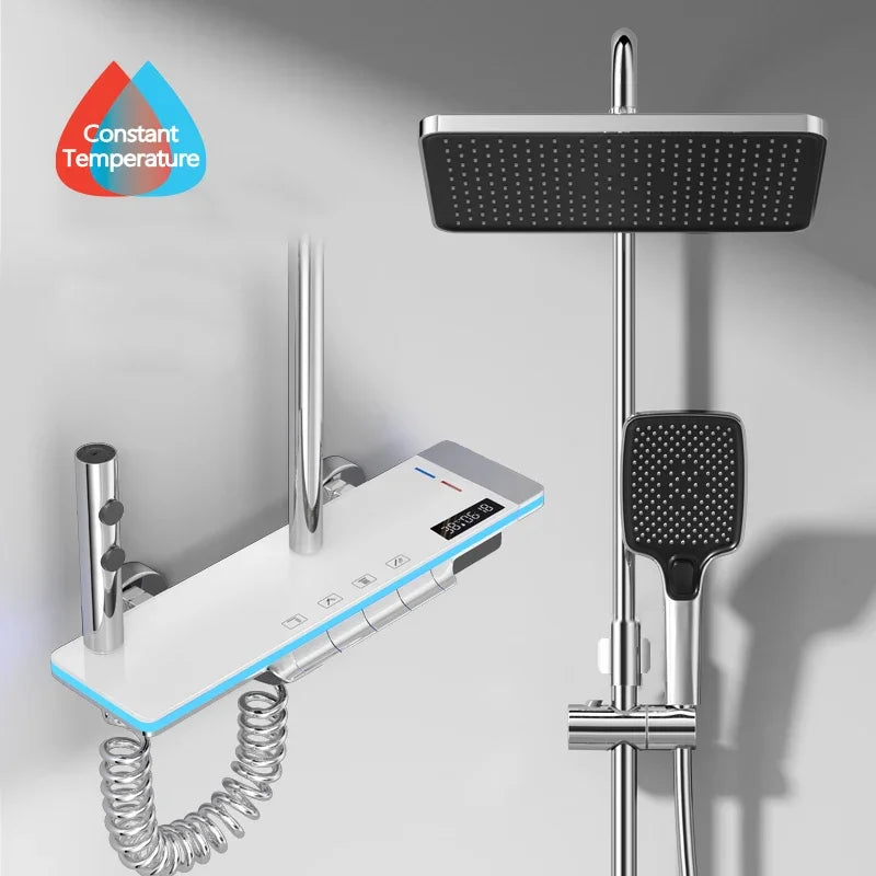 Luxury Shower Piano Key Smart Digital Display