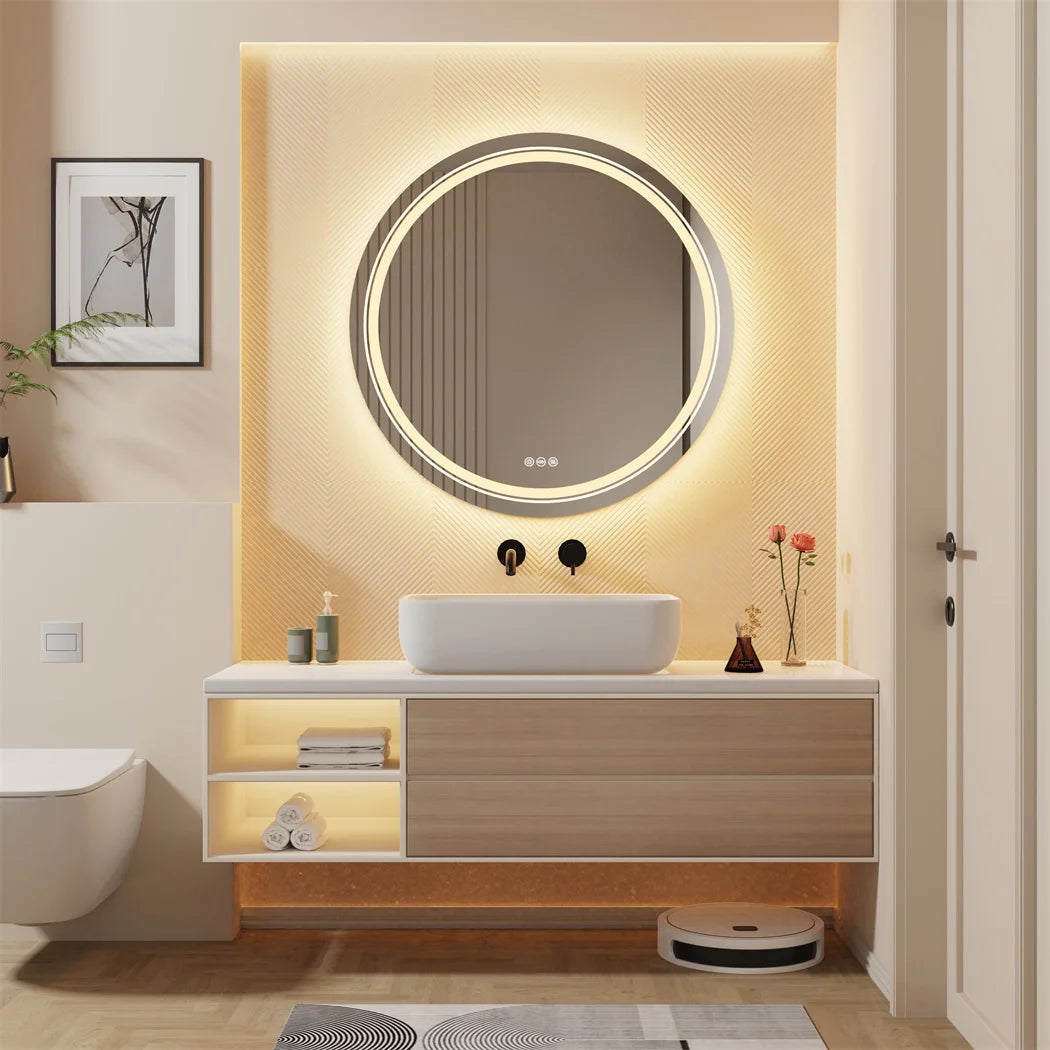 Smart Illuminate LED Round Waterproof Fogless Mirror