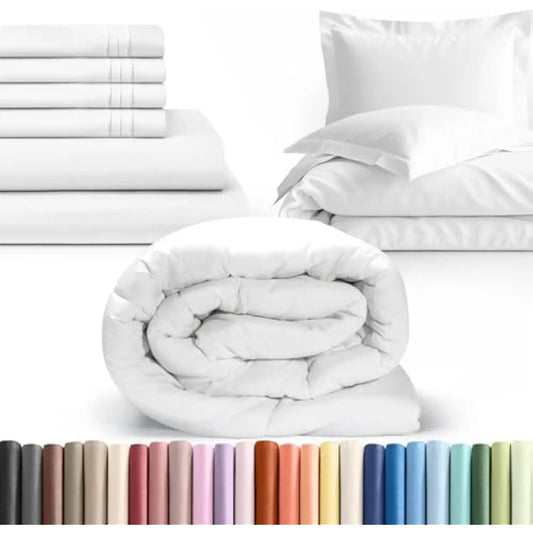White Complete Bedding Set Cali King Duvet