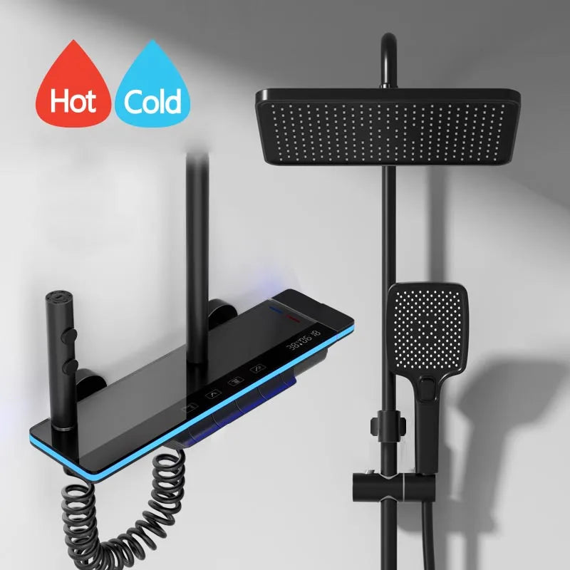 Luxury Shower Piano Key Smart Digital Display