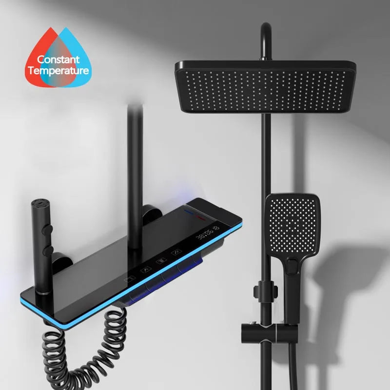 Luxury Shower Piano Key Smart Digital Display