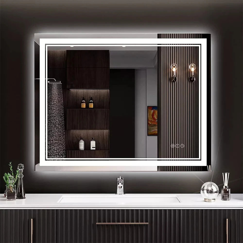 Front Backlit Dimmable LED Mirror HD Anti-fog