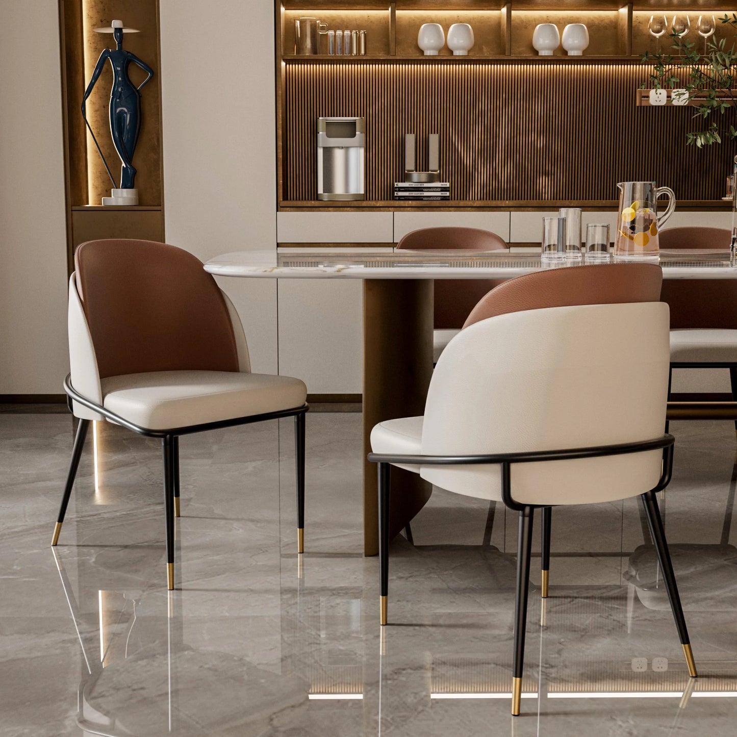 Faux Leather Dining Chairs Set Of 2