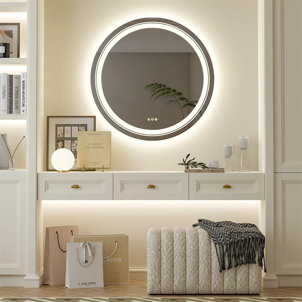 Smart Illuminate LED Round Waterproof Fogless Mirror