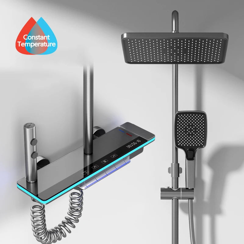 Luxury Shower Piano Key Smart Digital Display